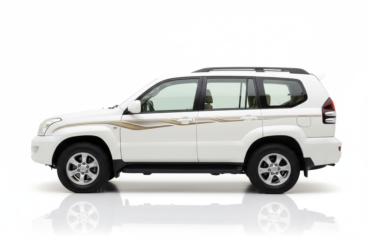 Prado with beige flowing sticker design