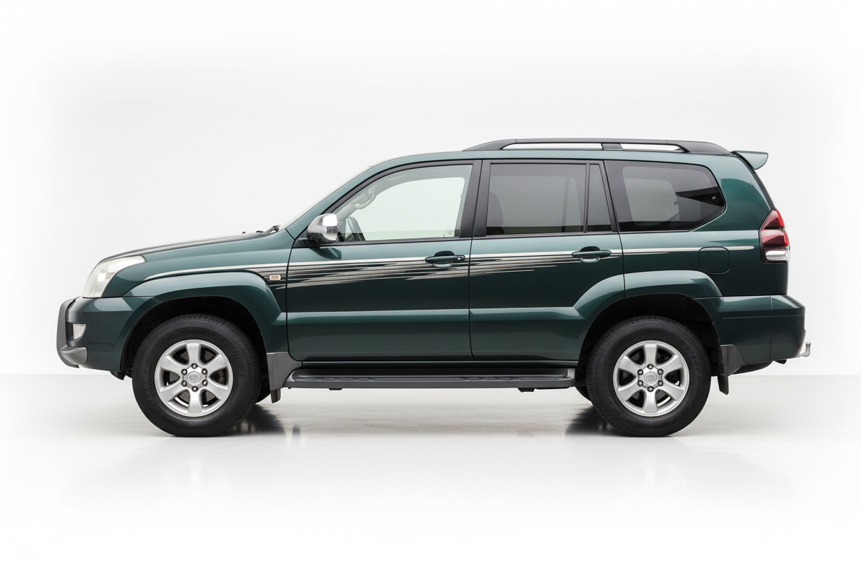 Dark green Prado with silver stripe stickers