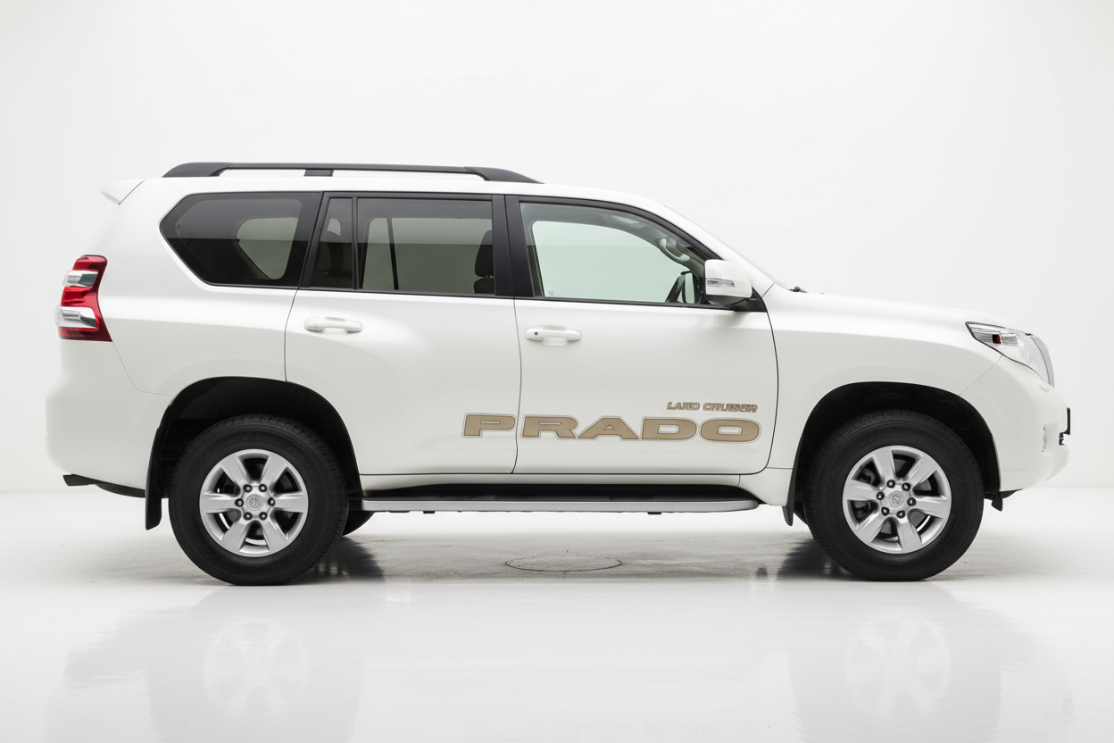 Land Cruiser with gold PRADO text sticker