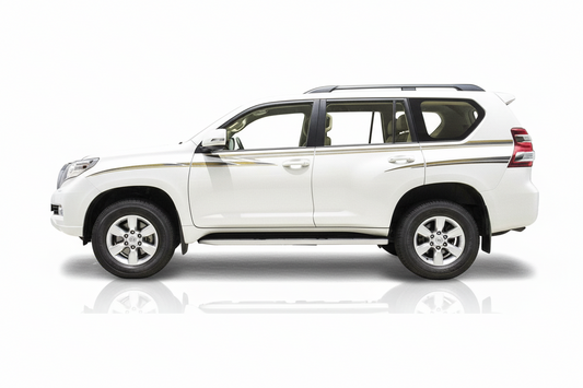 Land Cruiser with gold stripe stickers