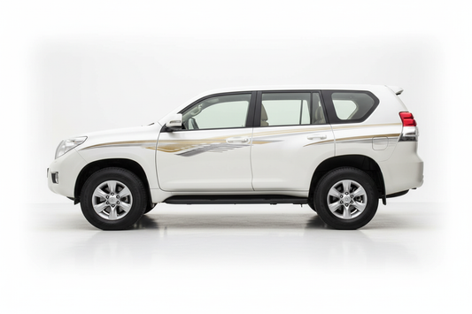 Pearl Prado with gold and gray flowing stripes