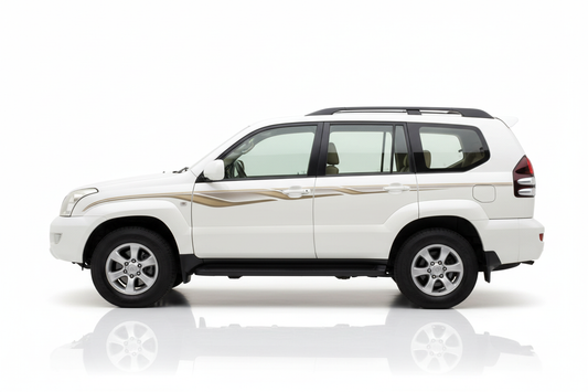 Prado with beige flowing sticker design
