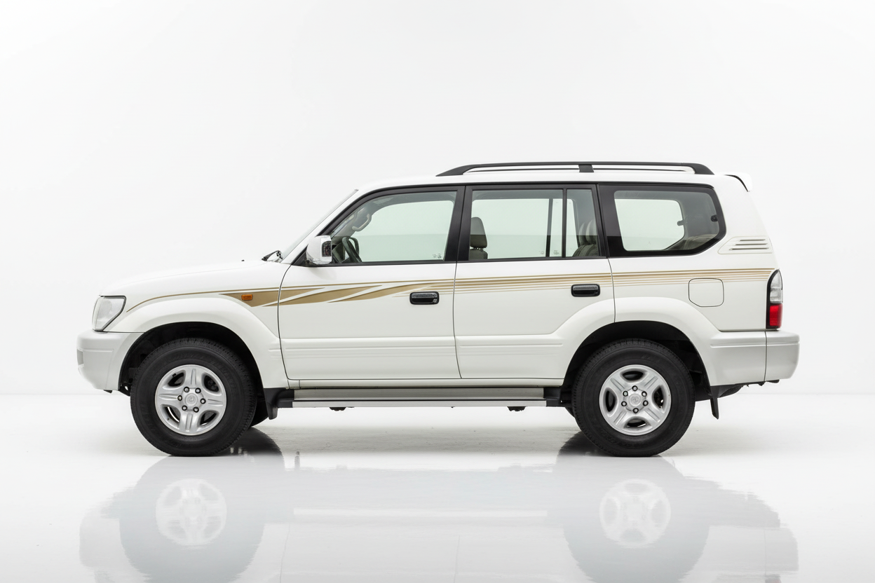 Prado with gold horizontal stripe stickers
