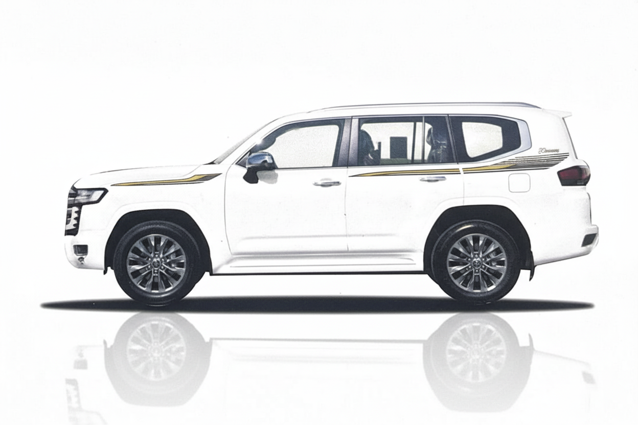 White Land Cruiser facing left