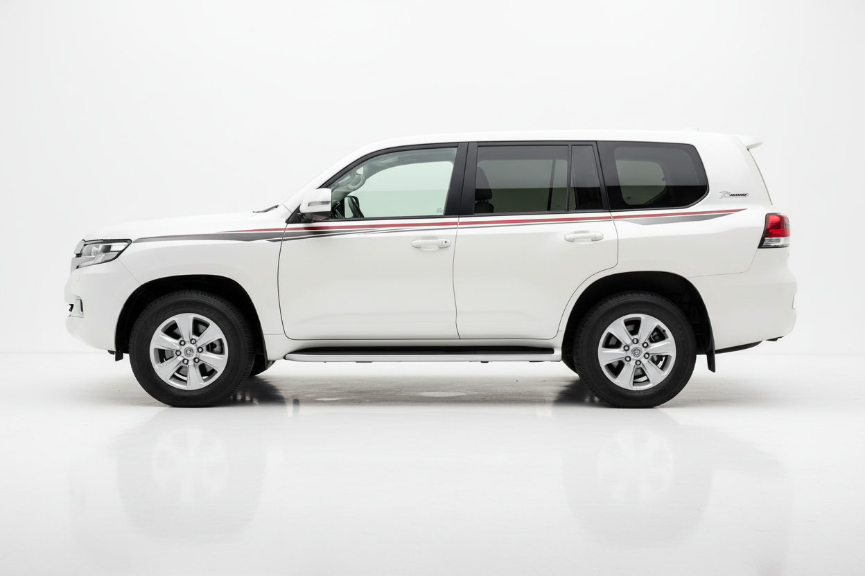 White Land Cruiser showroom image