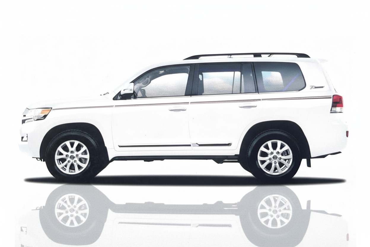White Land Cruiser showroom image